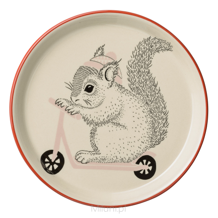 talerz dziecięcy ceramiczny, wiewiórka 
