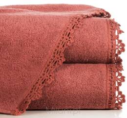 Ręcznik z koronką ANGELA  50 x 90 ceglany