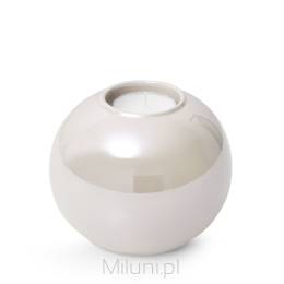 Świecznik ceramiczny SIMONA3 10X10X8 ,PERŁOWY