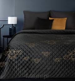 Narzuta na łóżko velvet STELA1 170x210,czarny