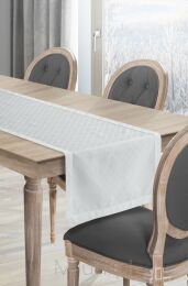Obrus stołowy ekskluzywny KLARA 40x140,biały